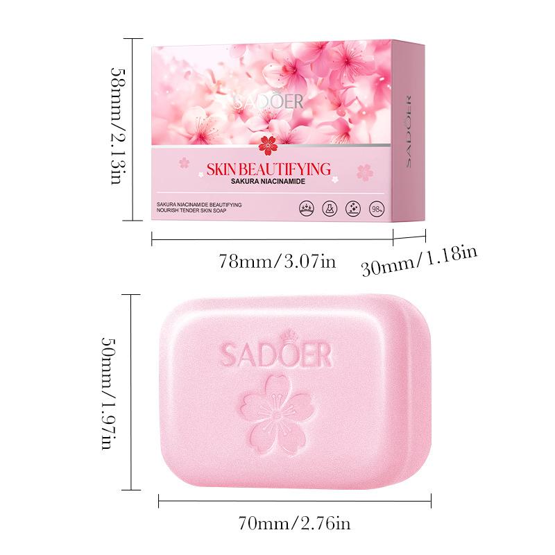 

Sakura Niacinamide Brightening Soap for Nourishing & Whitening Skin with Gentle Exfoliation 100g