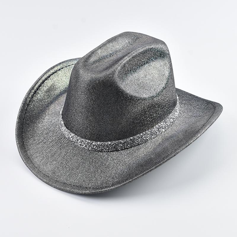 Western Style Cowboy Hat Fashion Roll Up Brim Party Dress Fedora Hat Festival Costume Party Play Cowgirl Hat
