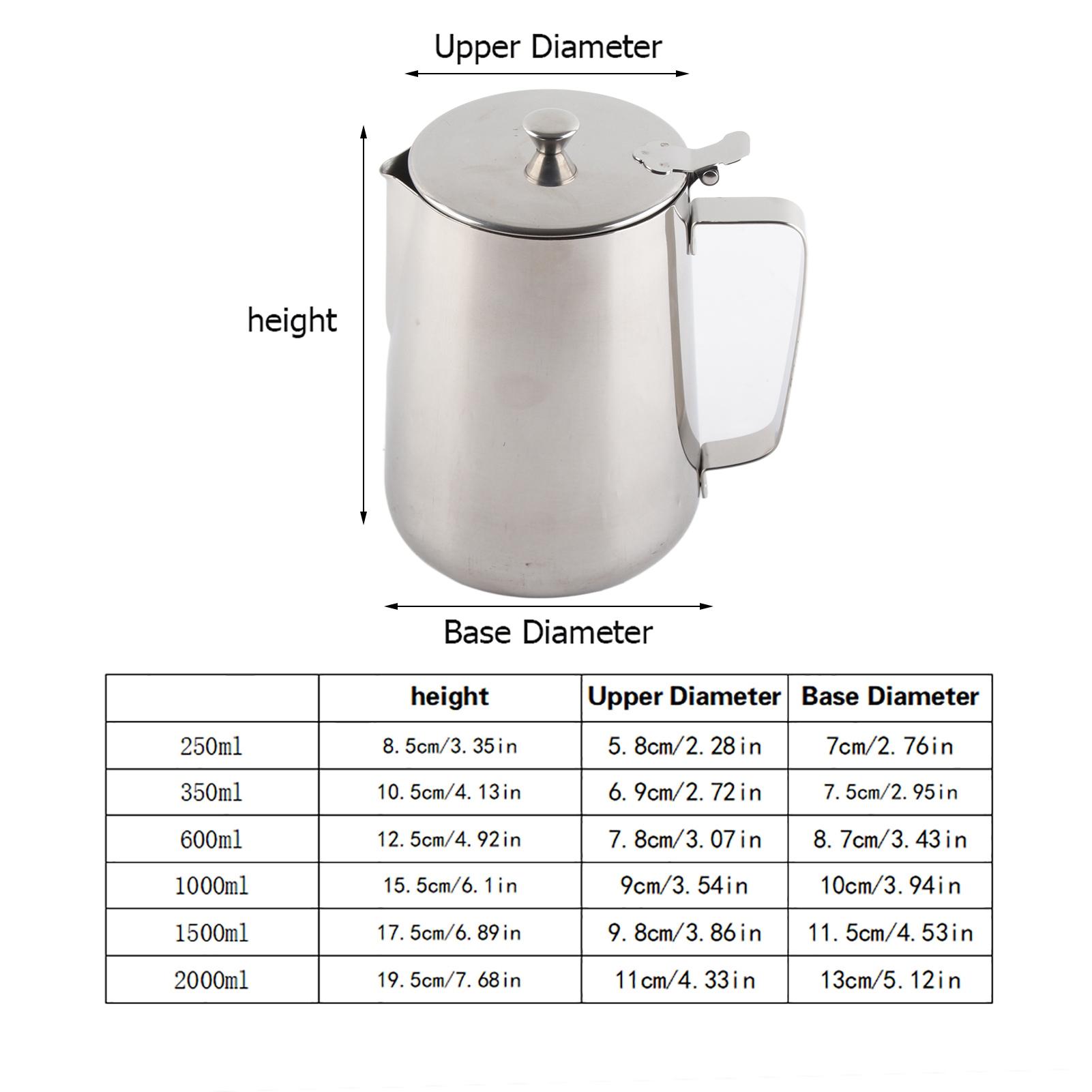 

Milk Foaming Cup 304 Stainless Steel Foaming Jug With Handle Leak-Proof Vacuum Insulation Cup Comfortable Grip Strong/Durable 350ml