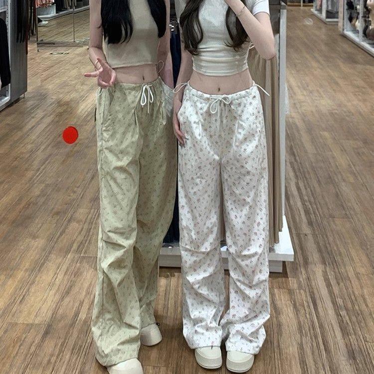 

Women s Floral High-Waist Wide Leg Jumpsuit - Summer Casual Versatile Pants (White) Large хакі