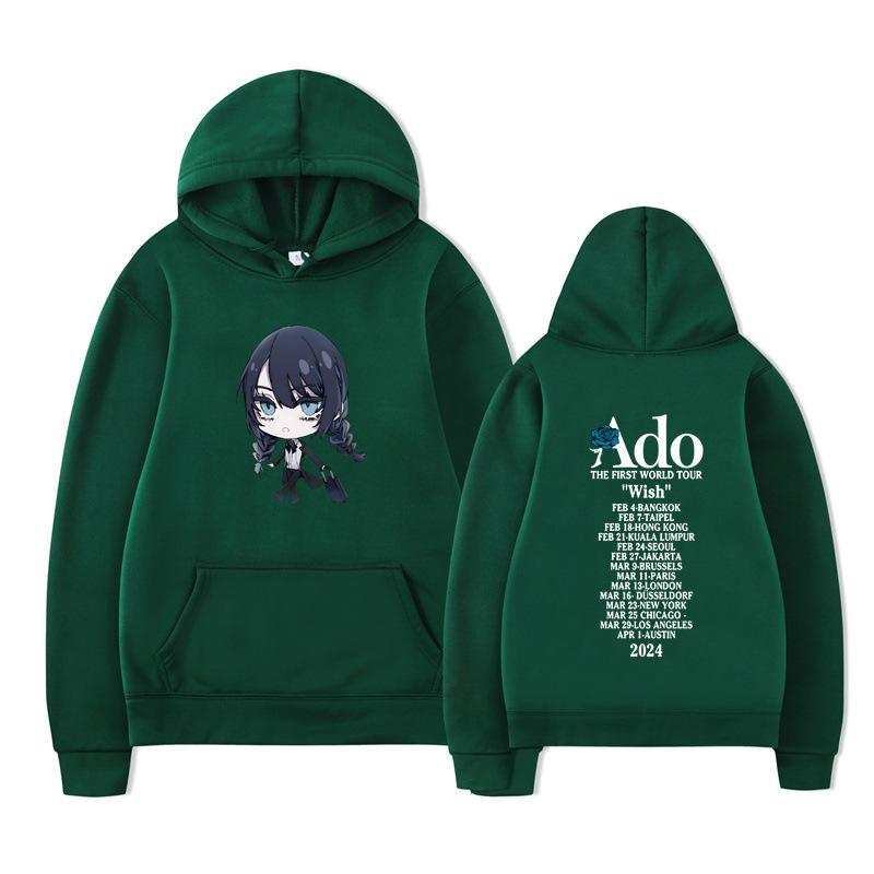 Ado Wish Merch The First World Tour Japan Singer Crewne Men Hoodie Vintage Unisex Pullover Graphic Hoody Tops Clothing