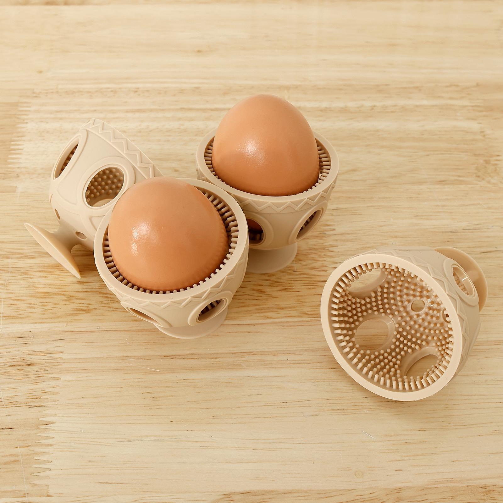 

4Pcs Rotating Egg Washing Brush Tool Silicone Cleaning Egg with Suction Cup Dishwasher Kitchen Washer Accessories