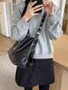 Large Women Handbag Luxury Designer Shoulder Bag for Female Big Bucket Bag Female Rivets PU Leather Lady Totes Black KTY