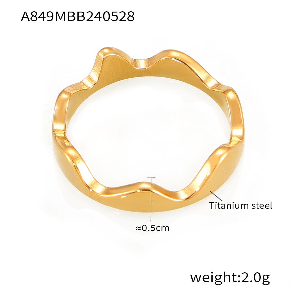 

Модное маленькое кольцо-корона Fresh Wave Temperament для женщин, кольцо-хвост из титановой стали с покрытием из 18-каратного золота, не выцветает No. 8