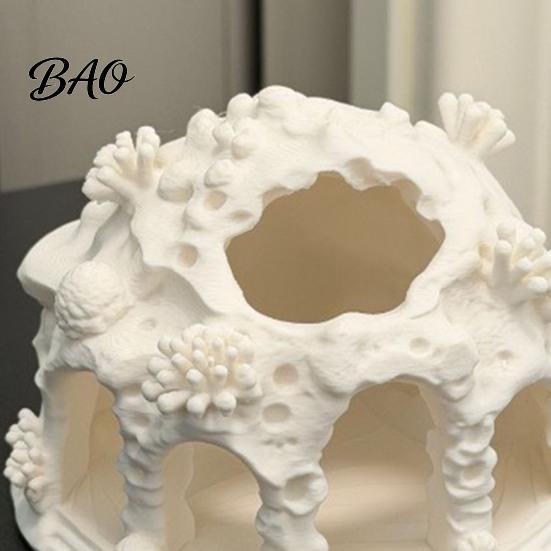 Fish Tank Shelter Coral House Landscaping Ornament, 3D Printed Reptile Hideout Aquarium Resin Ornament Cave, Durable PLA Habitat for Small And Shrimp