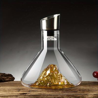 1 Stück Weindekanter, leichter Luxus, hochwertiger Ice Mountain-Weindekanter, Haushaltswasserfall-Weindekanter, kreativer Ice Mountain-Boden-Kristallglasfilter