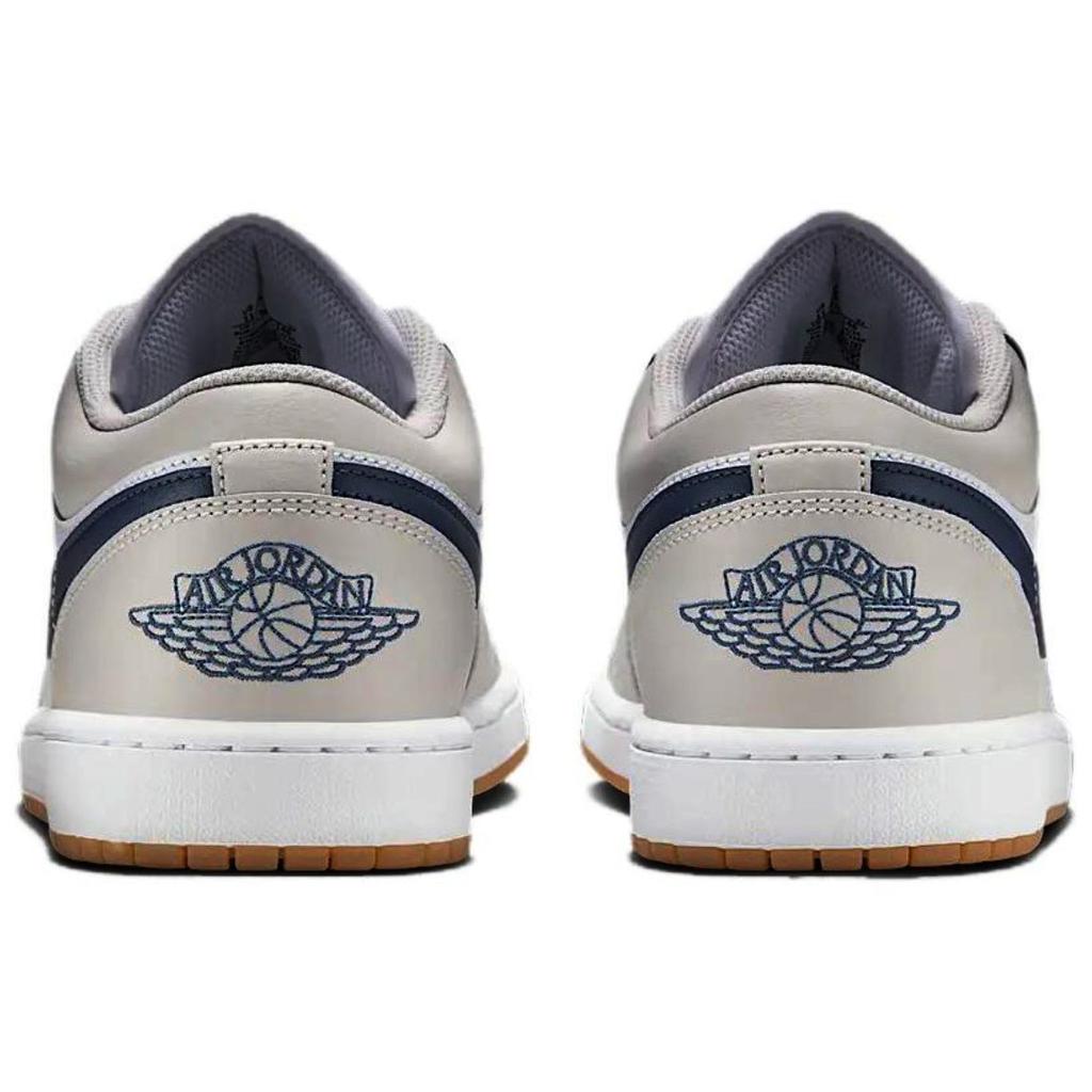 Jordan Air Jordan 1 Cow Split Leather Cushioning Low top Vintage Basketball Shoes Men's White 553558-146