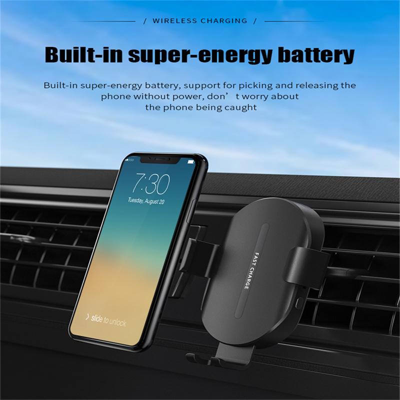 20W Wireless Car Charger Air Vent Mount Auto-Clamping Phone Holder Fast Charging