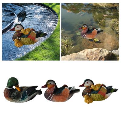 Lifelike Resin Mandarin Duck Hunting Decoy Home Garden Pool Pond Decoration