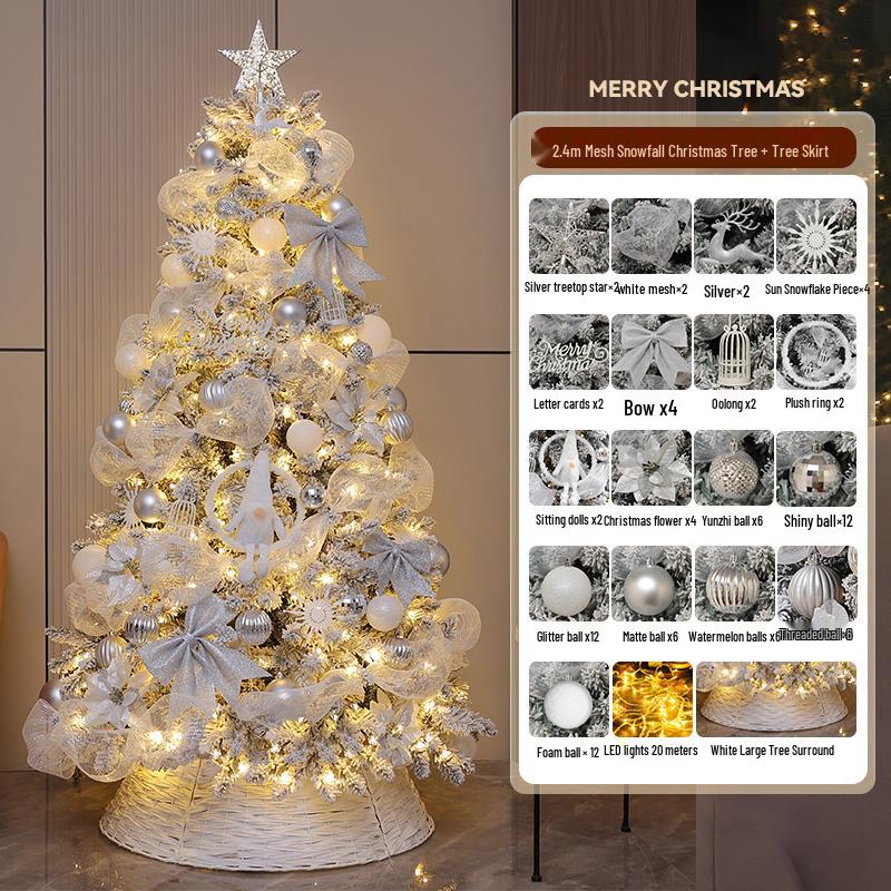 2024 DIY White Christmas Tree Ornaments Set for Home & Living Room Decoration