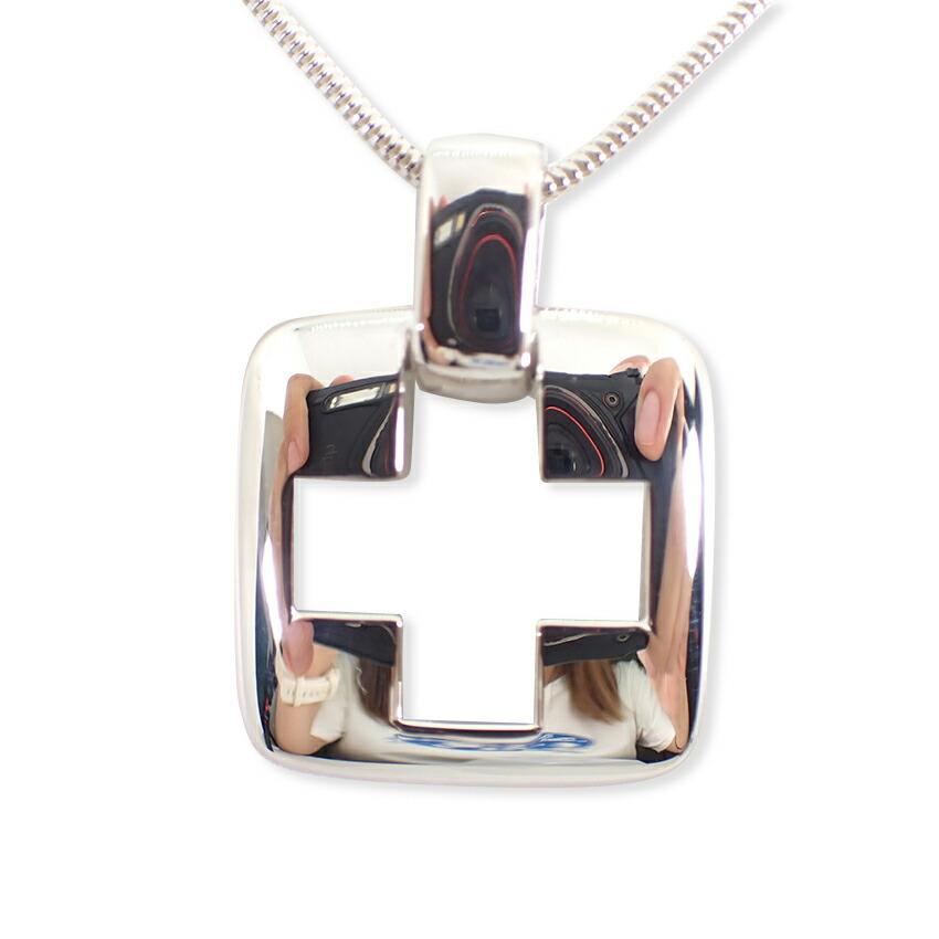 

[Pre-owned] TIFFANY 925 Open Cross Long Pendant/Necklace/j28-41