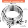 1.75 Inch V Band Clamp With Flange Male Female, 304 Stainless Steel V-Band Flange Kit For Turbo, Downpipes, Exhaust Systems