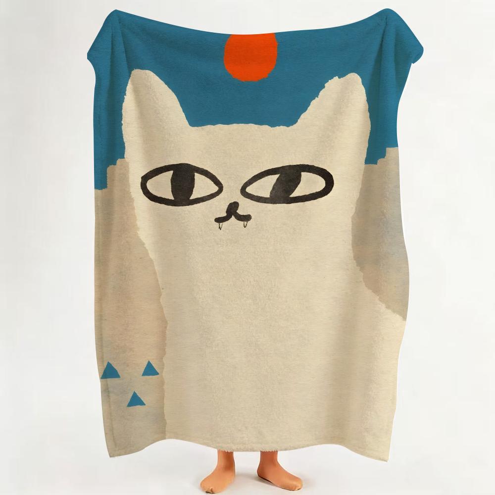 

Illustrator N Nikoenikoeniko cat Throw Flannel Throw Blanket Suitable for Sofa Living Room Bedroom 75cmx90cm