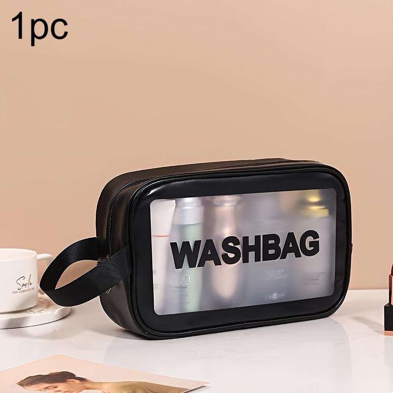 1pc Makeup Bag Transparent Portable Toiletry Organizer Zipper Closure Lightweight Travel Cosmetic Pouch Travel Cosmetic Bag 1pc