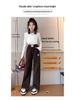 Girls' 2025 Autumn/Winter Fashionable Fleece-Lined Wide-Leg Pants