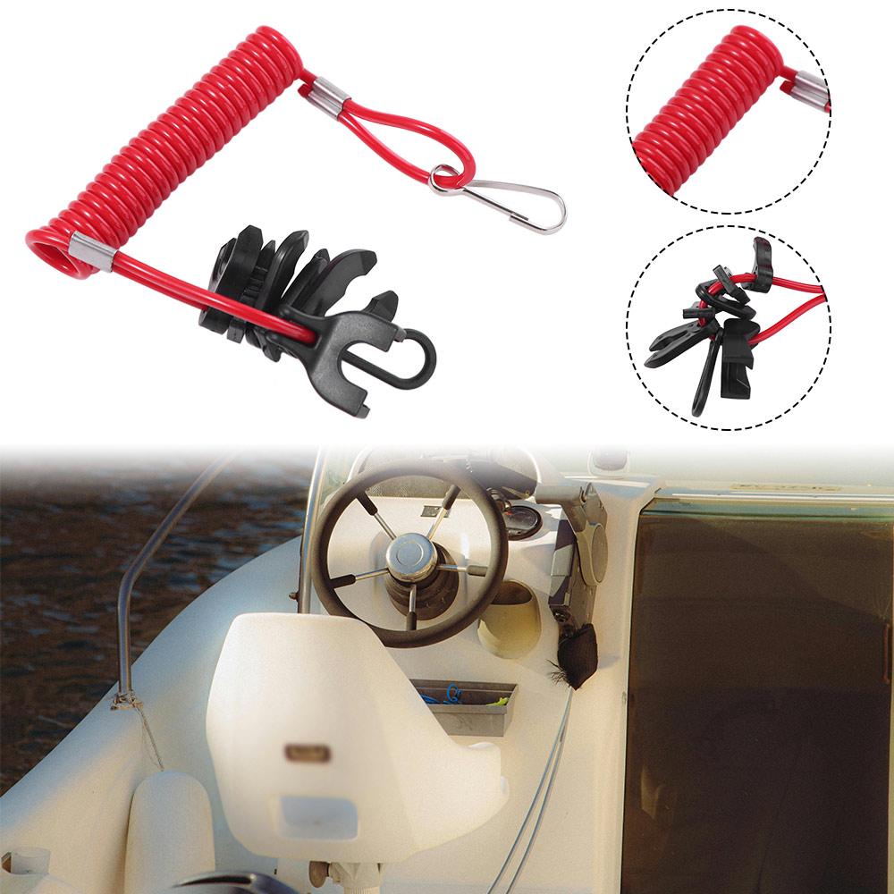 Stretchable Boat Safety Lanyard Kill Switch Red Boat Outboard Engine Kill Stop Switch  Boat