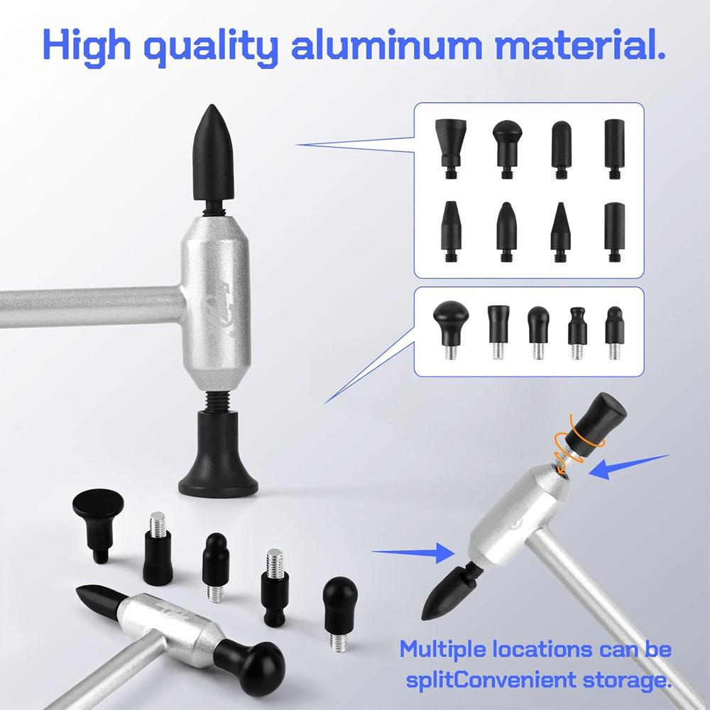 PDR Autobeulenentferner Hammer mit 15 Köpfen, Lackfreie Auto-Beulenreparatur Hämmer, Spurloses Formen Karosserie-Beulenreparatur Für Auto-Beulen