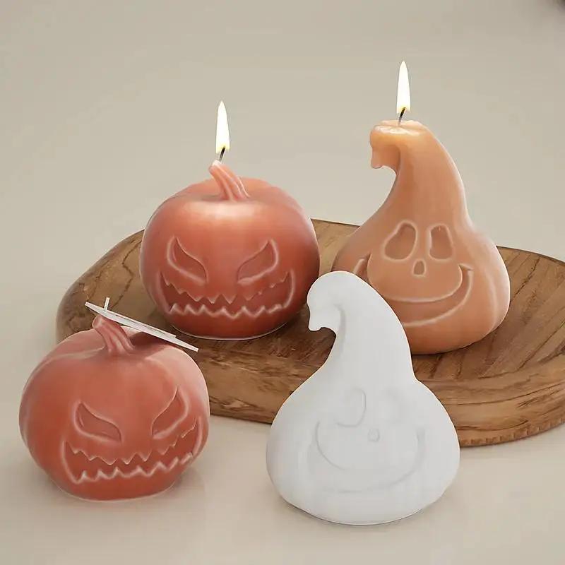 1PC 3D Halloween Pumpkin Silicone Mold DIY Candle Making Supplies Resin Soap Gift Mould Home Decor