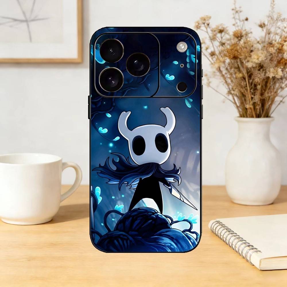 Game H-Hollow K-Knight Phone Case For iPhone 17,16,15,14,13,12,11 Plus,Pro Max,SE4Soft Silicone Black Cover