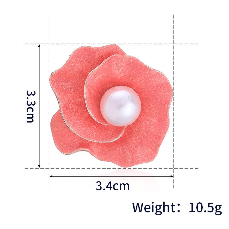 

Изысканная брошь-цветок цвета песка с масляной эмалью, уникальная и элегантная женская брошь с жемчугом, булавка с защитой от блеска розы красного