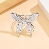 Adjustable Gold Butterfly Ring - Fresh Forest Texture & Versatile Design in Stainless Steel