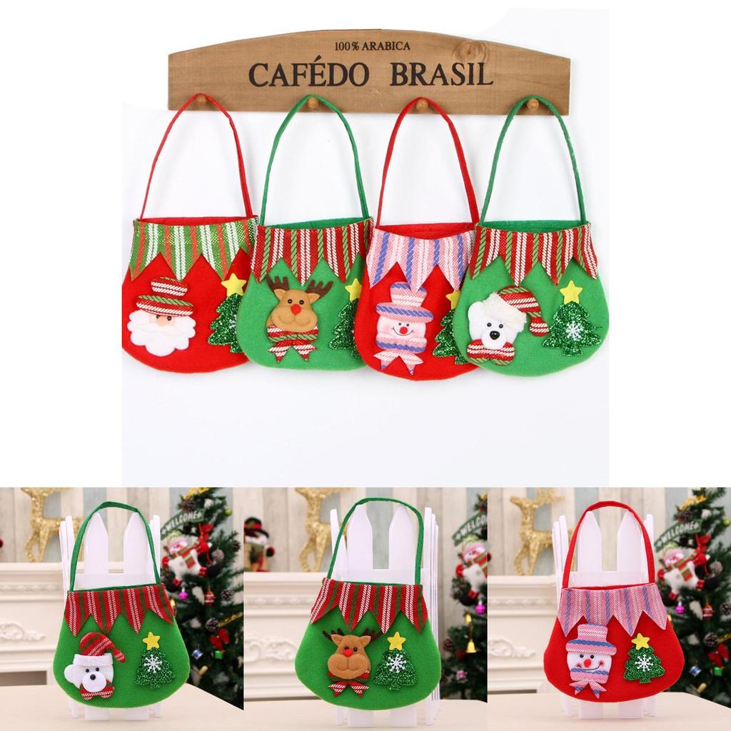 Christmas Decor Gift Bags With Cartoon Style For Celebrations And Gift Packaging