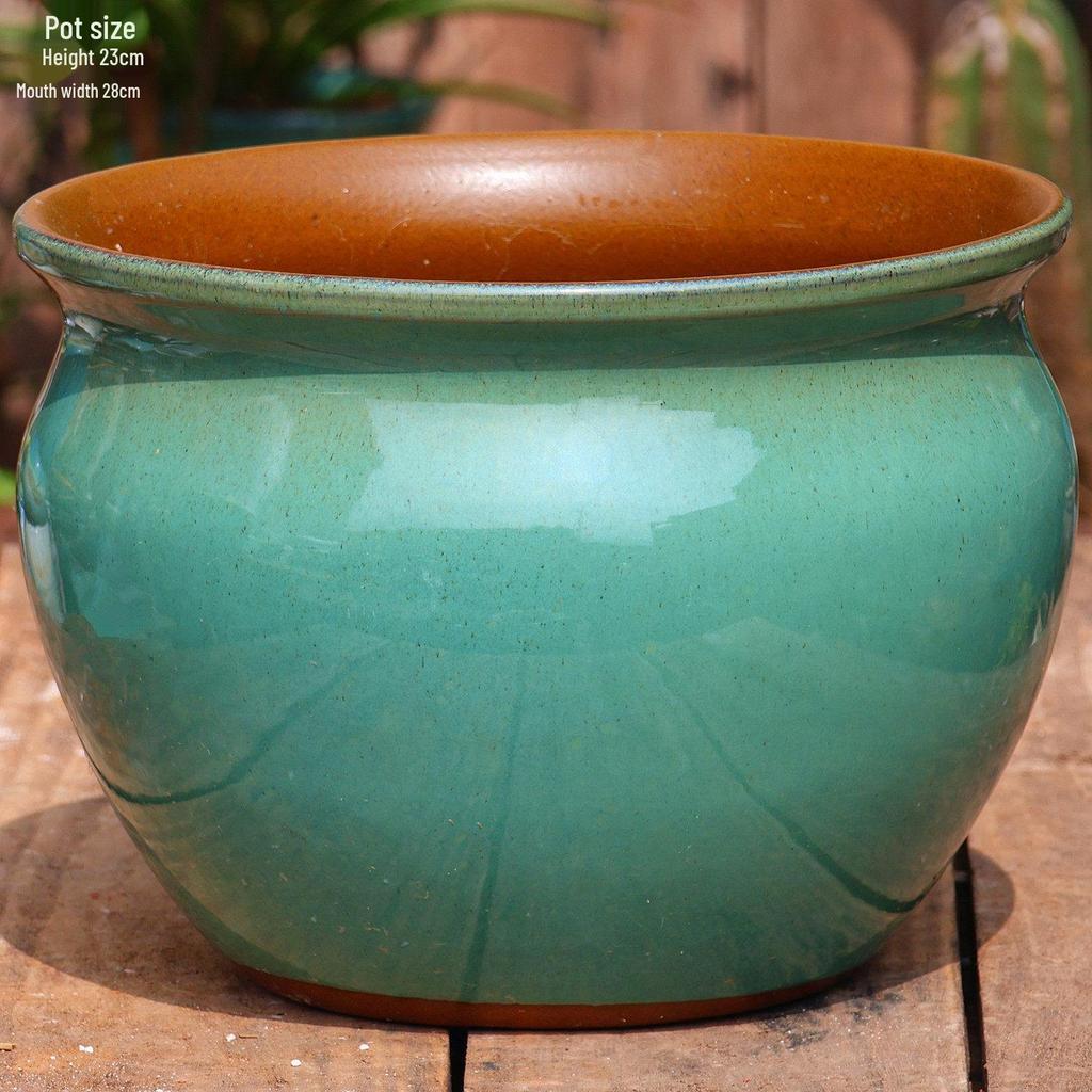Retro Coarse Pottery Succulent Bonsai Floor Pot for Indoor Plants