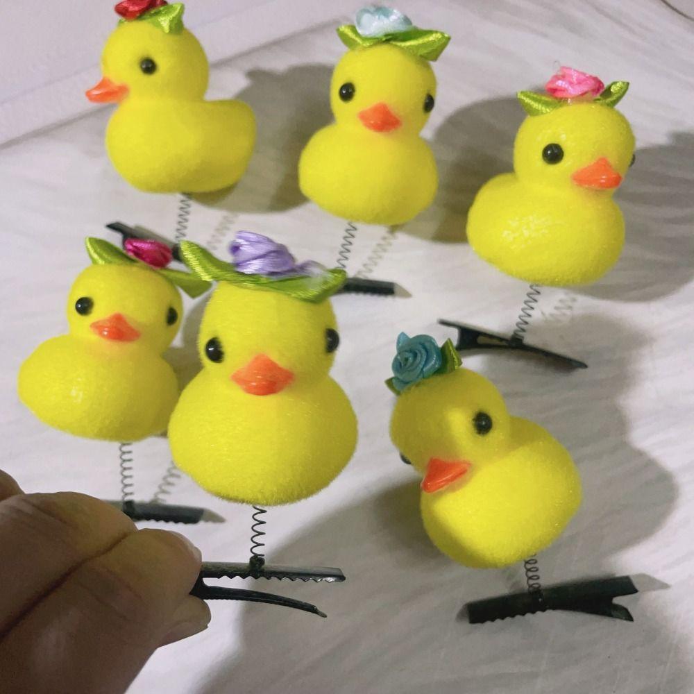 10pcs Little Yellow Duck Spring Hair Clip Cartoon Headwear Hair Styling Tool Hairpin  Hair Accessory