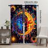 2pcs Colorful Abstract Sun and Moon Curtains – Vibrant Fantasy Style Drapes with Rod Pocket   Digital Printed Polyester   Perfect