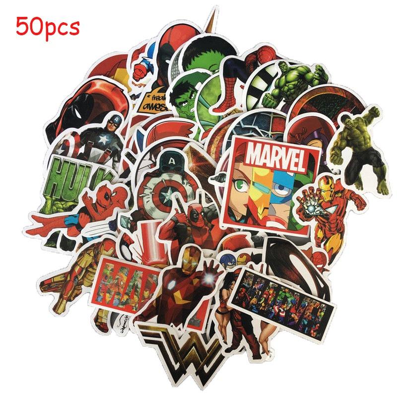 50 Pcs Avengers Super Hero Stickers Set Ideal For Car Laptop And Skateboard Decor