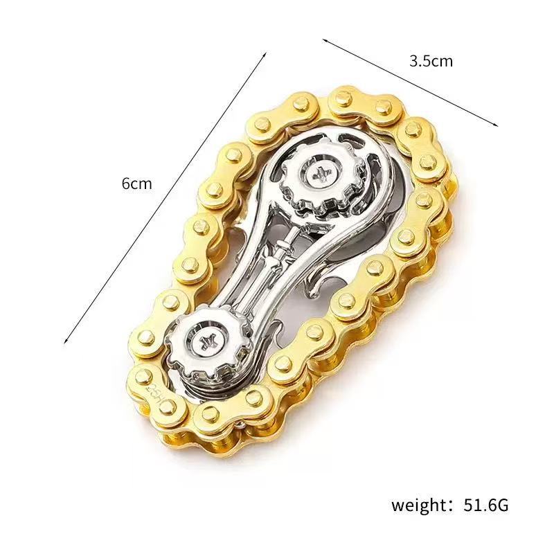 1PC Decompression Finger Chain Tooth Flywheel Color Chain Fingertip Gyro To Relieve Anxiety Decompression Artifact Gear Machinery