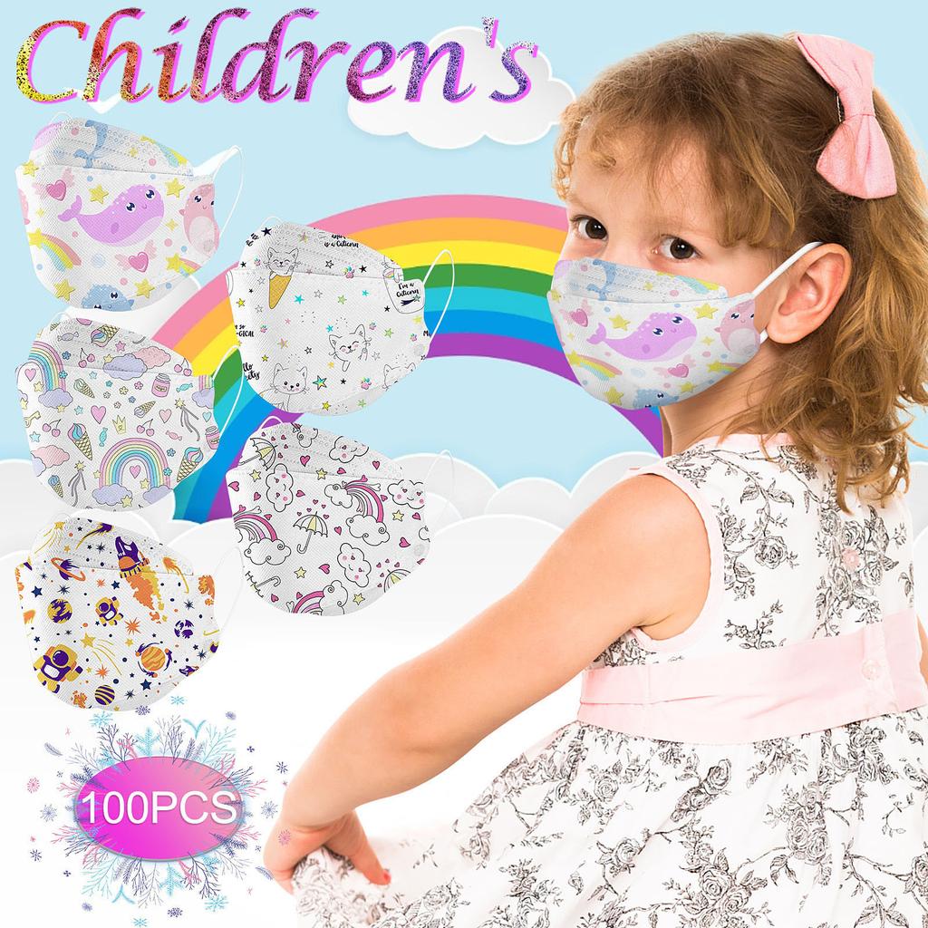 100 stk Barn Barn Baby Masker Engangsmasker Tegneserie Ørehengermasker Blandet Parti