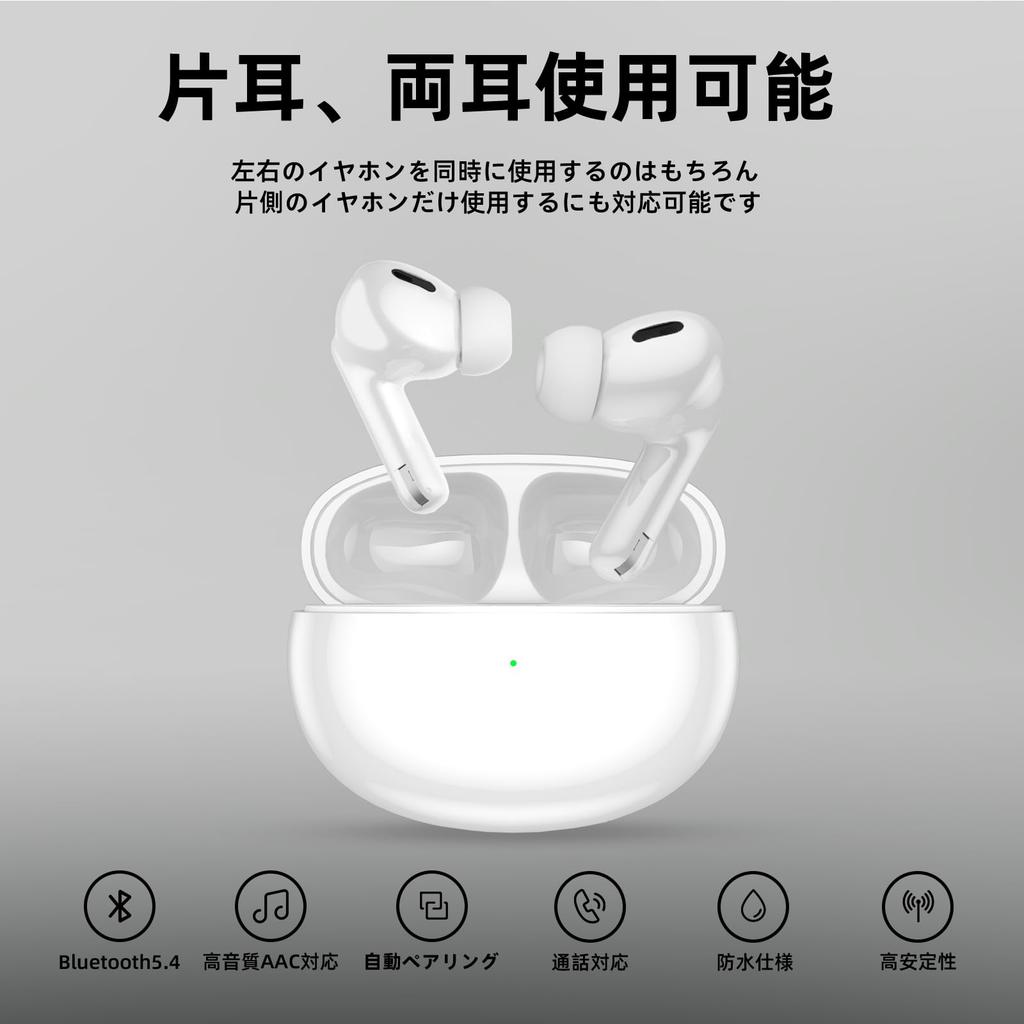 Wonkins Wireless Bluetooth Instant Fast Compact and for Web and Compatible with iPhone and Android Earbuds, Connection, Hi-Fi, Type-C Charging,