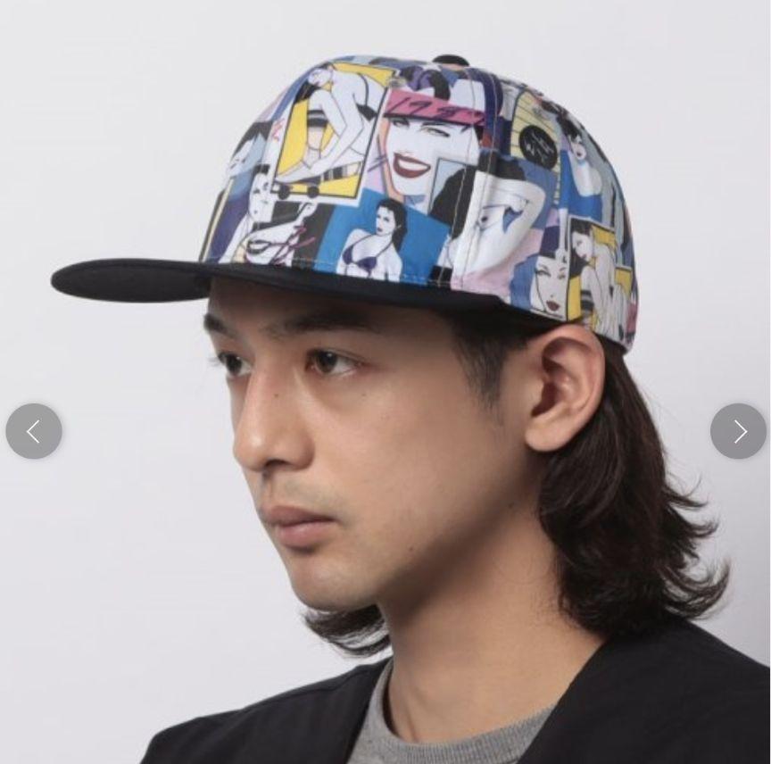 [USED] Extremely rare limited collaboration sold out Patrick Nagel x Starter all-over print cap hat art gray