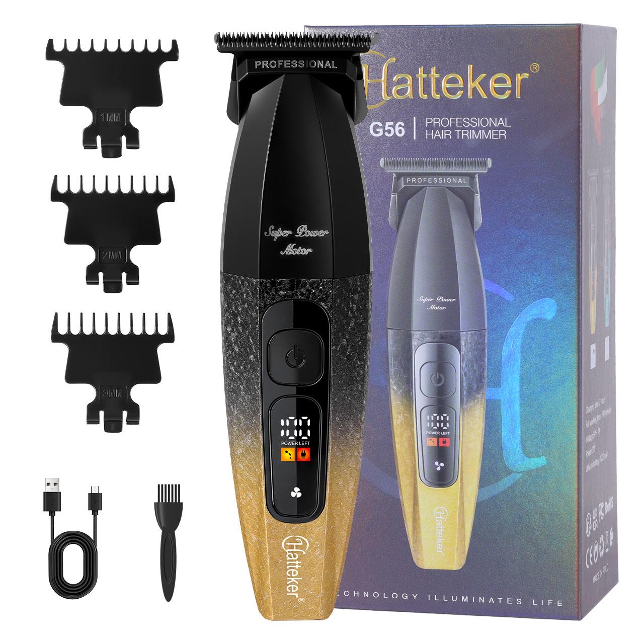 

Hatteker 8000 об/мин Машинка для стрижки волос Беспроводная Т-образная насадка USB-перезаряжаемая Светодиодный дисплей Парикмахерский набор для ухода жёлтый