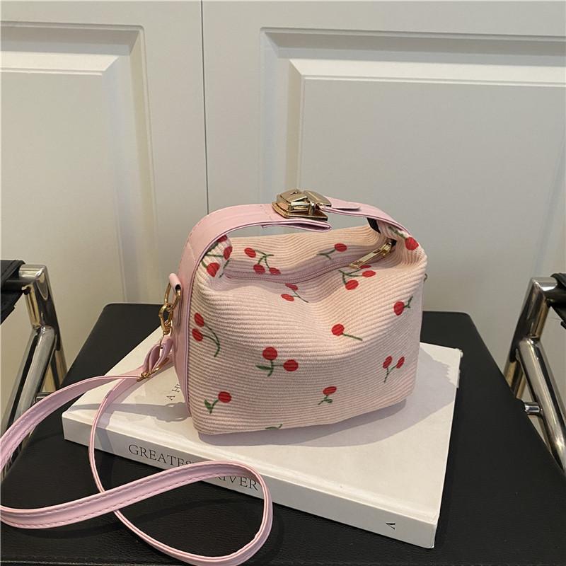 

Новая летняя мода 2025 года, повседневная сумка-тоут с принтом вишни розовый