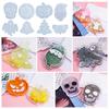 Silicone Halloween Skull Coaster Resin Casting Mold Quicksand Christmas Tree Snowflake Cup Mat Mold Home Decor Art Craft