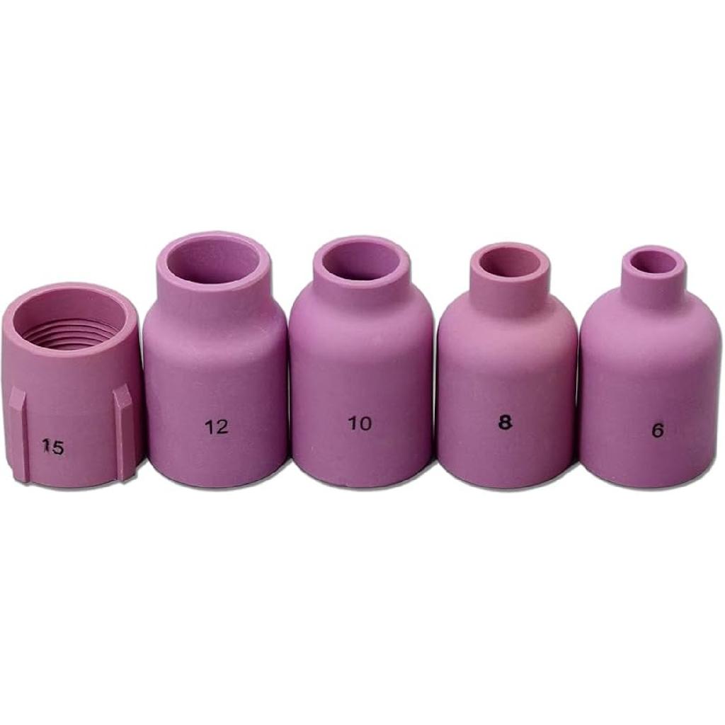 RIVERWELD TIG Gas Lens Alumina Nozzle Ceramic Cup Jumbo Large Diameter 53N87 12# 3/4" 53N88 5/8" #10 53N89 15/16" #15 57N74 1/2" #8 57N75 3/8" #6 for