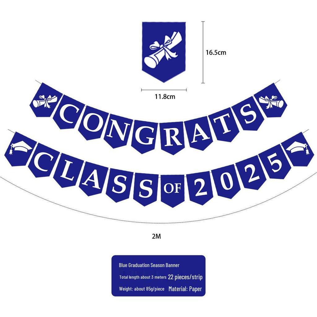 Birthday & Holiday Fishtail Bunting Banner for Parties