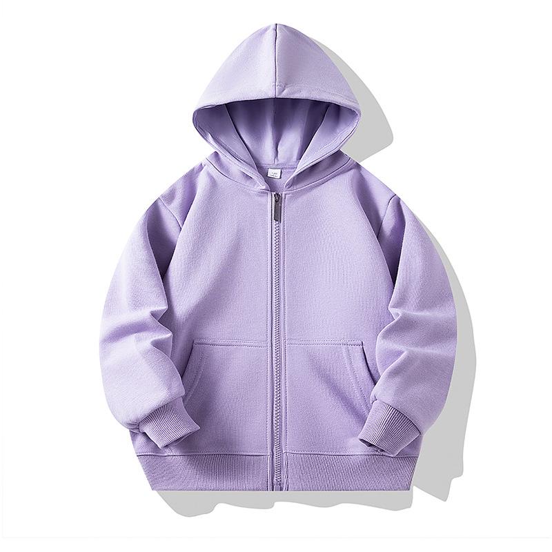 

Children s Terry Zip Hoodie with Patch Pockets - Spring/Autumn Outerwear 130 cm