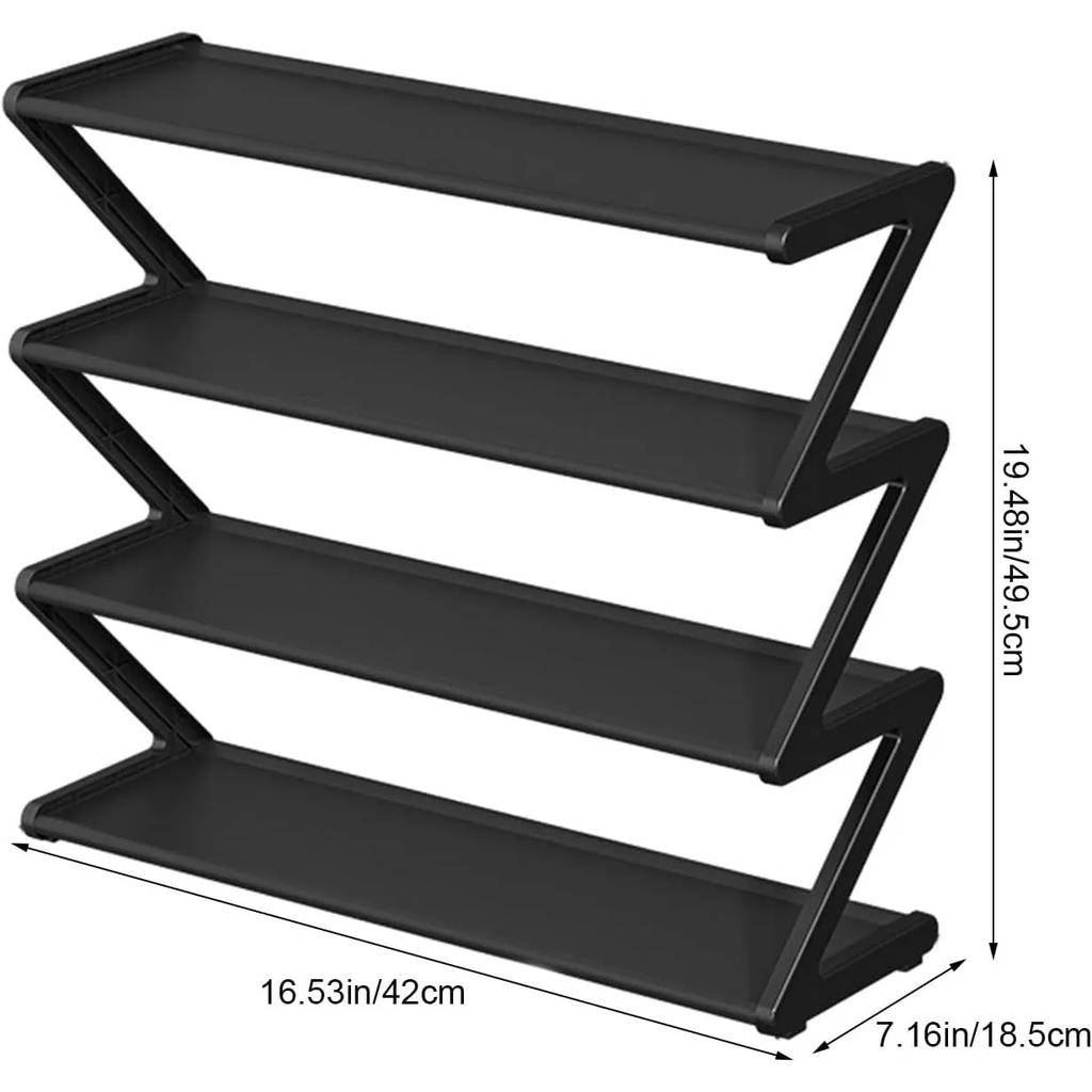 4-stufiger Edelstahl-Schuhregal-Organizer, Unabhängiger Schuhschrank Multifunktionaler Eingangsschuhschrank Flurschuhschrank