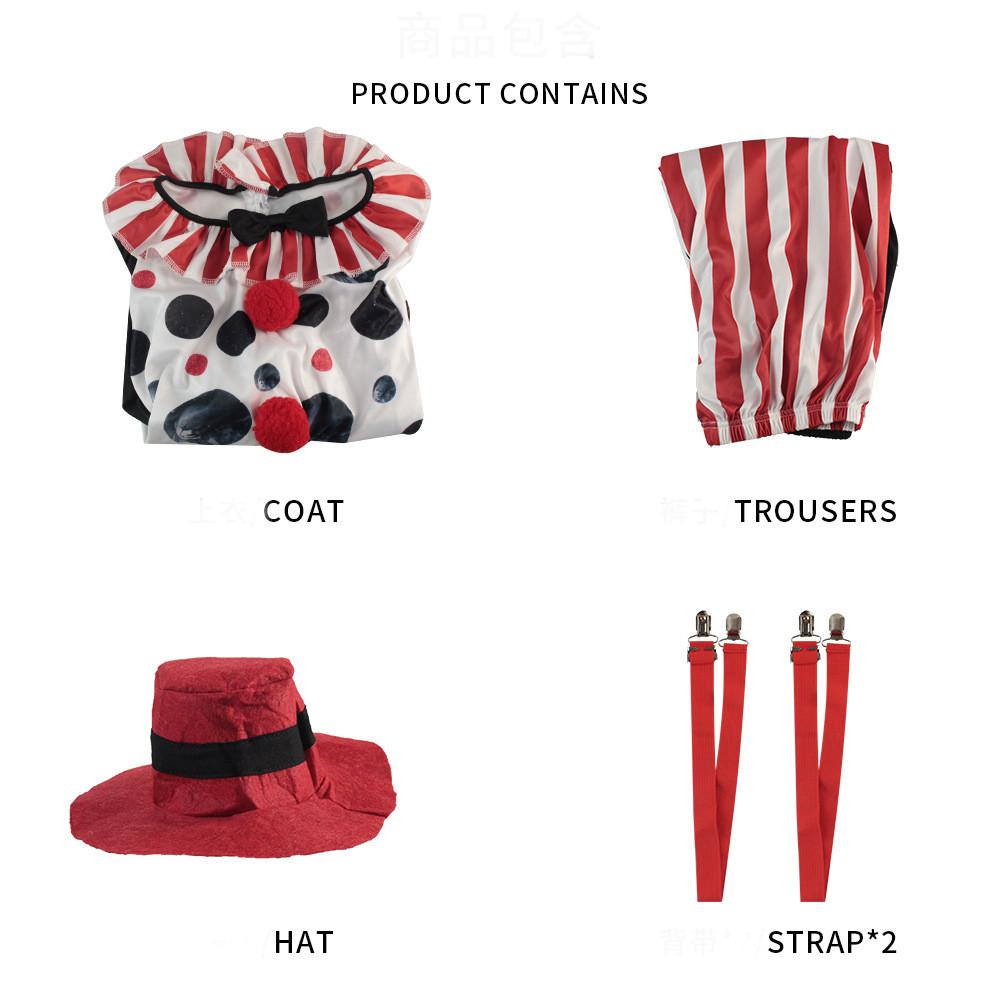 Evil Clown Costume For Women Halloween Fancy Dress Circus Clown Cosplay Costume Carnival Outfit