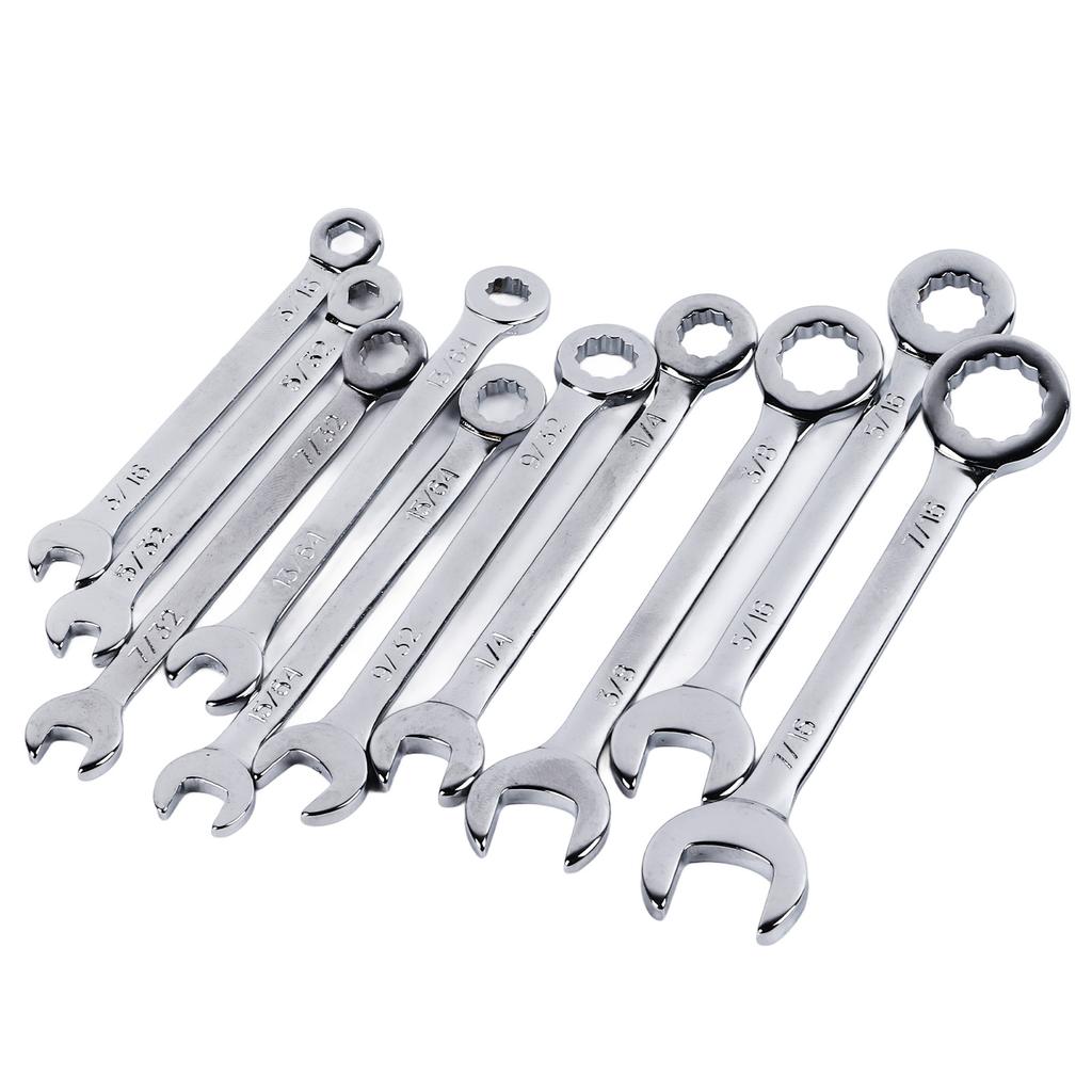 10PCS Mini Maulschlüssel-Set Stahl Zoll Gabelschlüssel Kleines Schraubenschlüssel-Set zum Reparieren Montieren