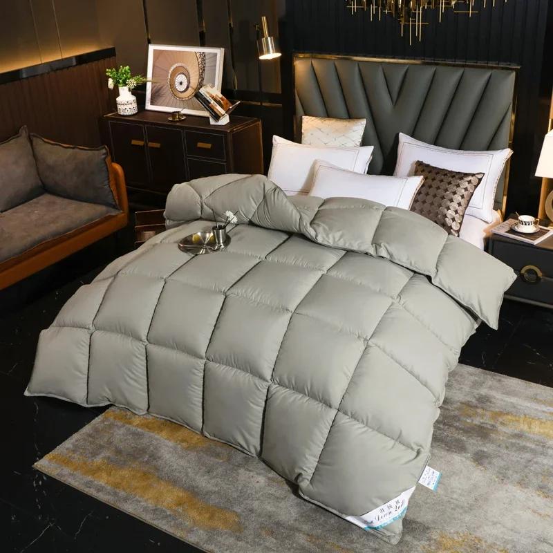 Winter Cotton Goose Down Quilt Five-Star Hotel Duvet Super Soft Fluffy Queen King Full Size Four Seasons Duvets Blanket