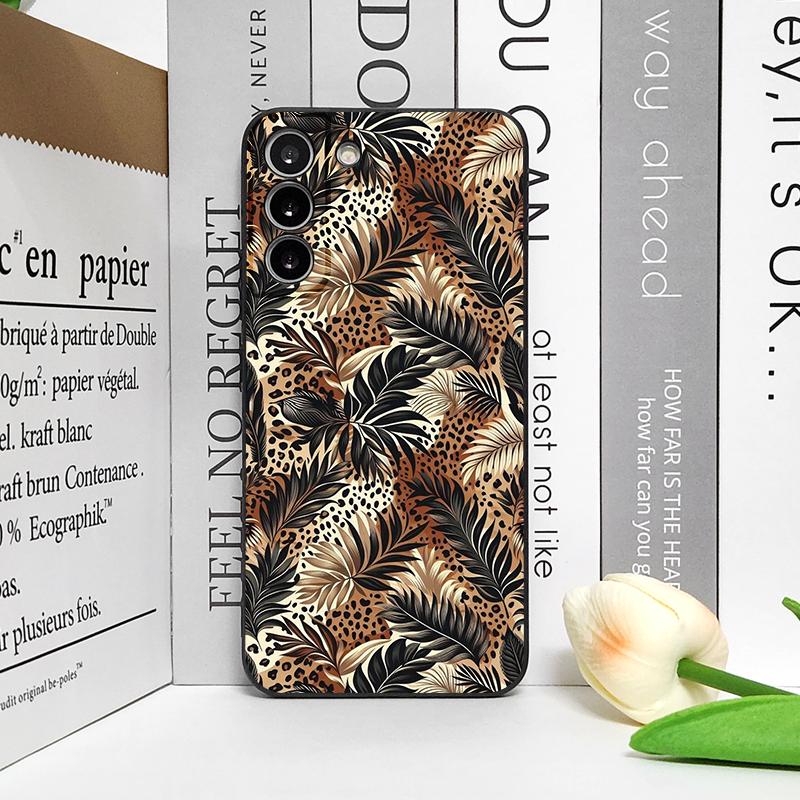Vintage Art Palm Leaf Zebra Leopard Print Phone Case for Google Pixel 10 9A 8 A 7A 6 A 7 PRO 8 9 Pro XL 4G 5G Frosted Soft Cover