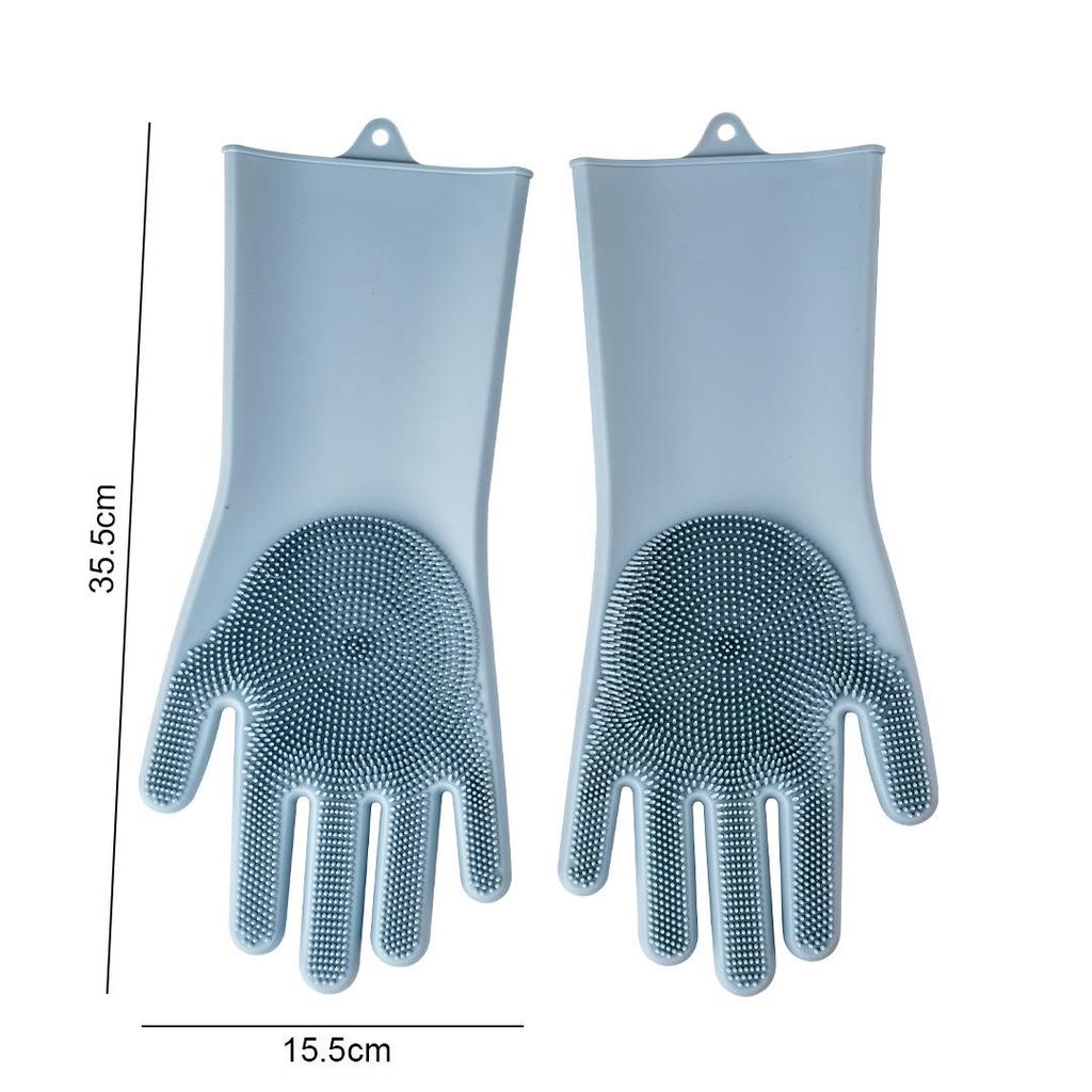 Black Silicone Dishwashing & Cleaning Gloves - Anti-Freeze, Heat-Resistant for Kitchen & Laundry Use