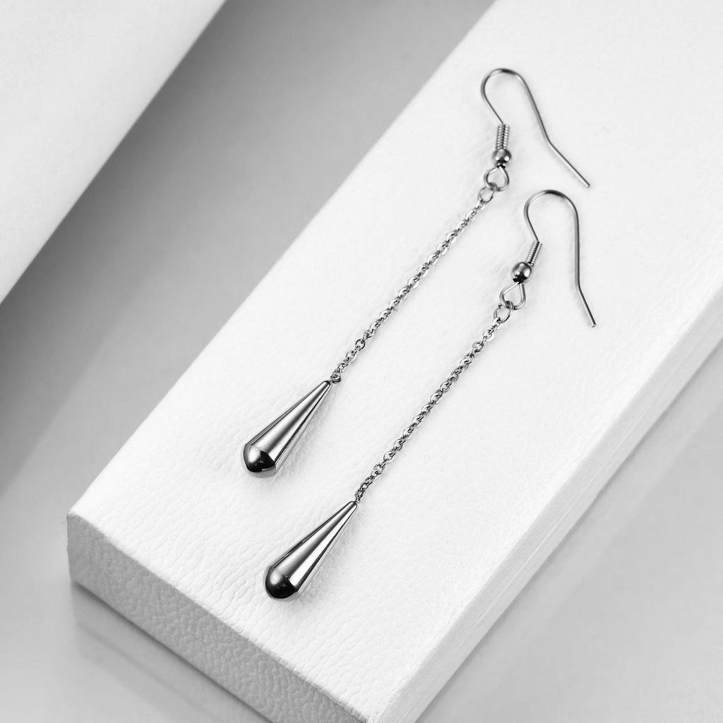 Simple Geometric Long Water Drop Earrings - European & American Fashion