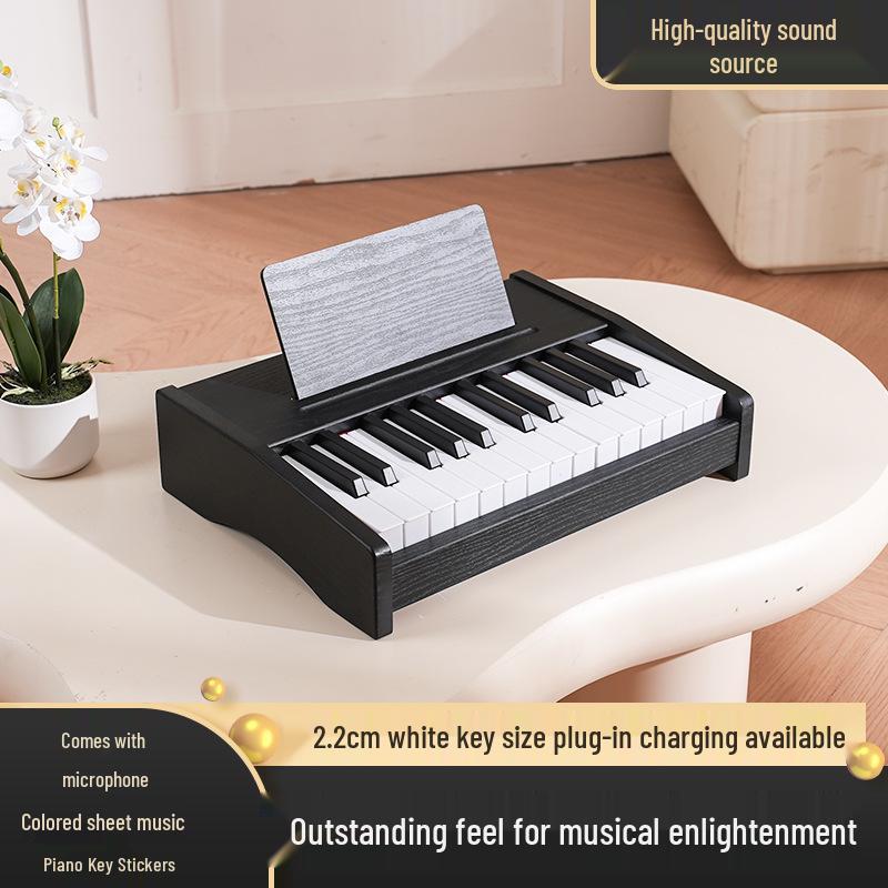 25 & 37-Key Wooden Children's Electronic Organ Piano: Beginner Musical Toy for Kids, Boys & Girls, Multifunctional for Home Use