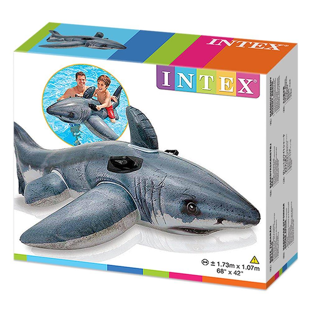 INTEX Great White Shark Ride-On, 173 X 107 Cm, 57525 [Official Japanese Product]