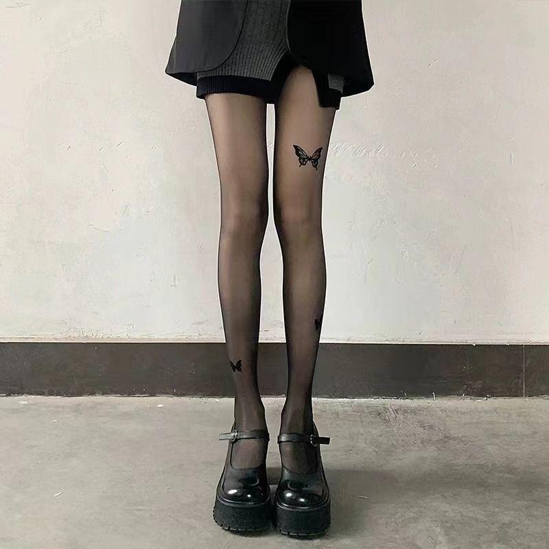 

Белые шелковые чулки с бабочками: Женские колготки против зацепок в весенне-осеннем стиле One Size